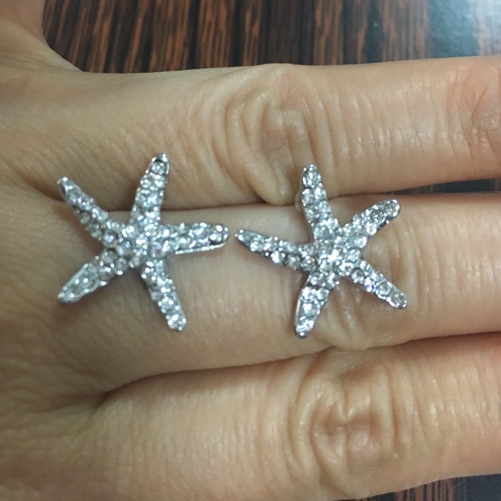 Crystal Starfish Earrings